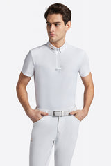 RG Men´s Jersey S/S Competition Zip Polo Vit