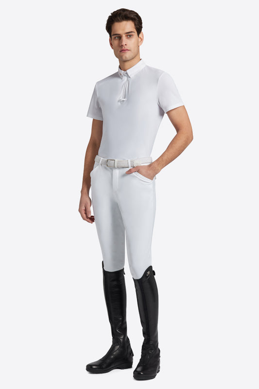 RG Men´s Jersey S/S Competition Zip Polo Vit