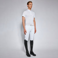 Ct Tech Mens Piquet S/S Competition Button Polo Vit
