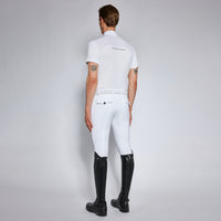 Ct Tech Mens Piquet S/S Competition Button Polo Vit