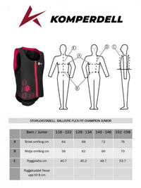 Ryggskydd Ballistic Junior Svart/Rosa