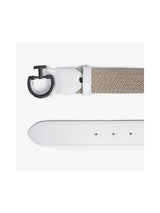 Womens Elastic Belt CT Clasp White/Beige