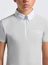 CT Boys Jersey Short Sleeve Zip Competition Shirt Light Grey