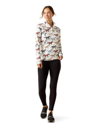 Lowell Womens 3.0 1/4 Zip Baselayer Painted Ponies Print