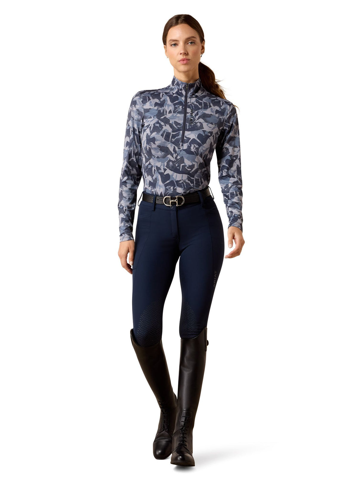 Lunaveil Womens 1/2 Zip Baselayer Polar Coincide Print