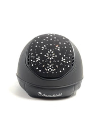 Ridhjälm Miss Shield 2.0 Shadowmatt Pearl Drops Svart