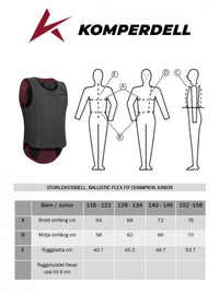 Ryggskydd Ballistic Flex Fit Champion Junior Svart/Bordeaux