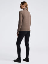 Sweater Pure Wool Half Zip Turtleneck Espresso