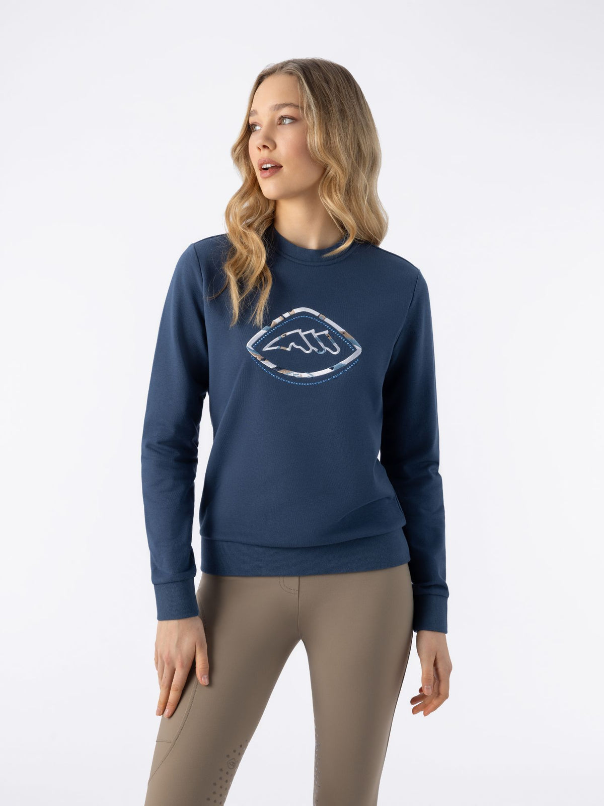 Eben Womens Crewneck Sweatshirt Dark Denim