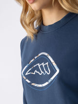 Eben Womens Crewneck Sweatshirt Dark Denim
